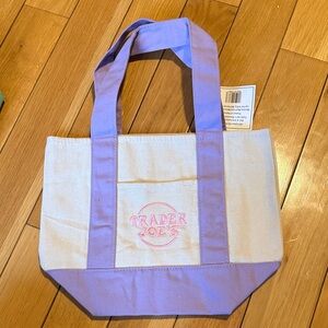 Trader Joe's mini pastel Purple Tote Bag